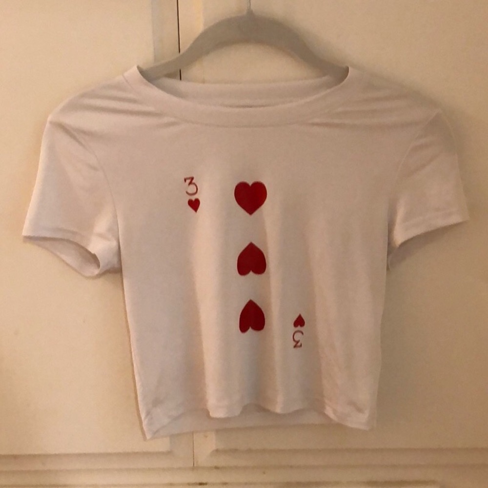 3 of hearts cropped T-shirt